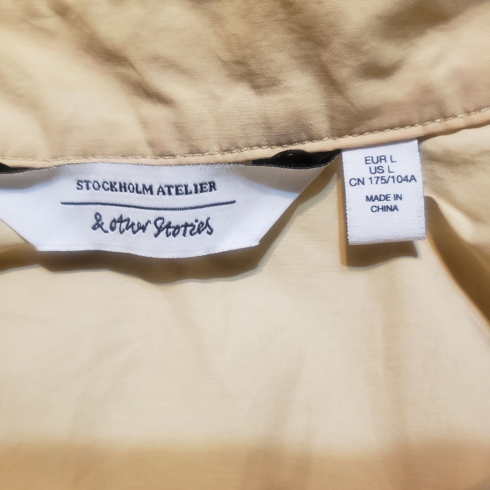 & Other Stories Stockholm Atelier Tiered Button-Up Puff Sleeve Mini Dress L - Picture 10 of 12